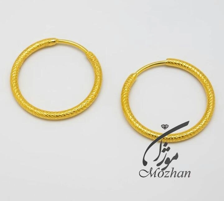 گوشواره حلقه ای تراش دار